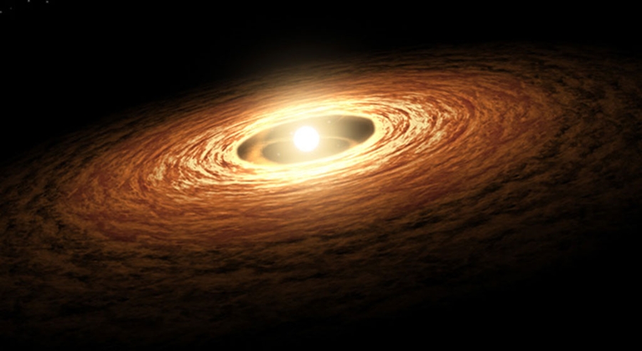 Газообразное кольцо вокруг молодой звезды вызывает вопросы